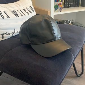 Fake leather hat